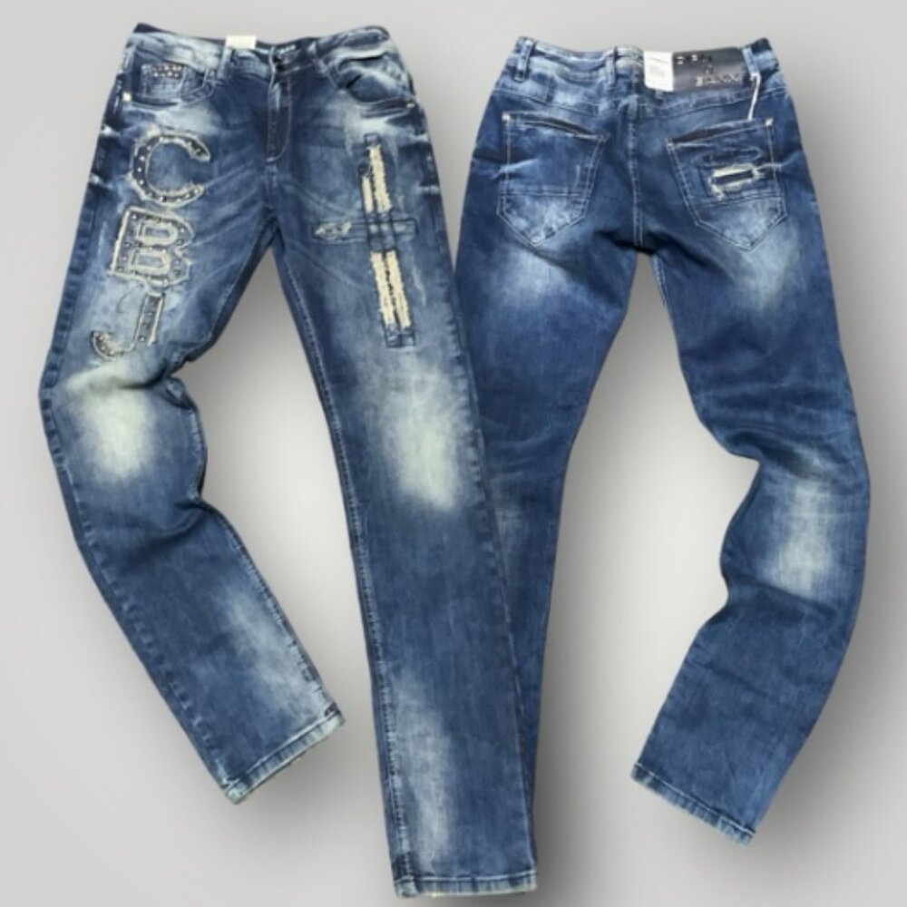 Men's Cipo & Baxx CD431 Mid Blue Denim Pants NWT